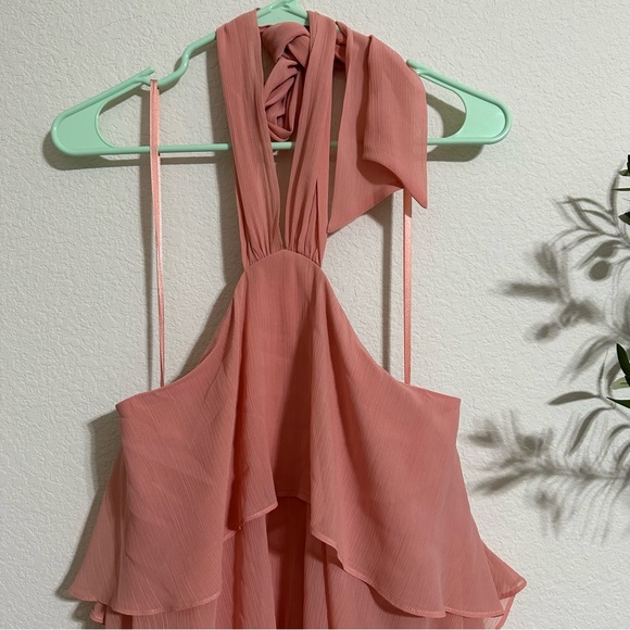 NWT ANTONIO MELANI Mariella Crinkled Chiffon Halter Neck Sleeveless Maxi Dress - Picture 9 of 13